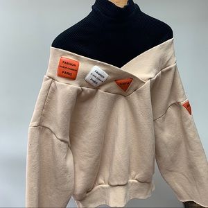 Off-The-Shoulder Loose Layered Sweater